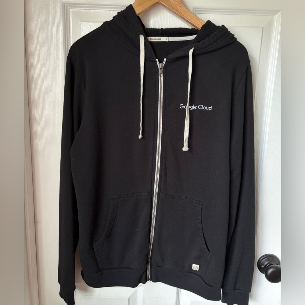 Marine Layer Black Google Cloud Hoodie MED